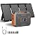 Portable Solar Generator, 300W Portable Power Station with Foldable 60W Solar Panel, 110V Pure Sine Wave, 280Wh Lithium Battery Pack with DC AC Outlet for Home Use RV Outdoor Camping Adventure