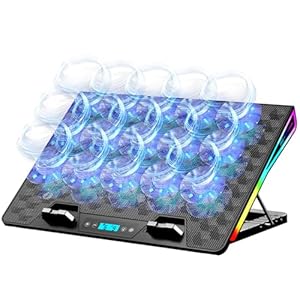 AICHESON Laptop Cooling Pad, 15 Powerful Cooling Fans, Gaming Laptop Cooler with RGB Lights for 15-17.3 inch PC Computers