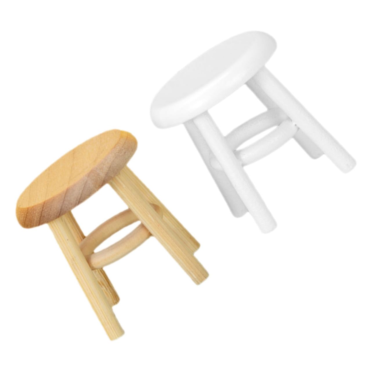 Amazon | FELTECHELECTR 2個 ミニチュア丸スツール 1:12 ドールハウス