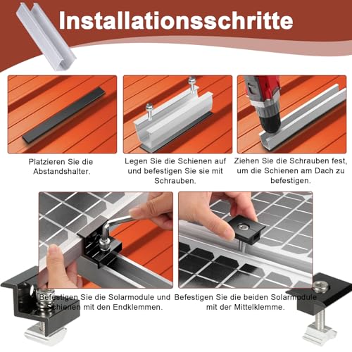 Kit de montage de panneau solaire stable avec pinces réglables