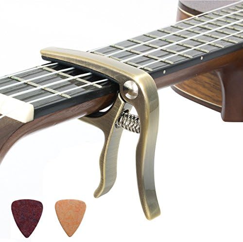 Ukulele Capo with Picks Zinc Alloy for Soprano/Concert Ukulele and Guitarlele