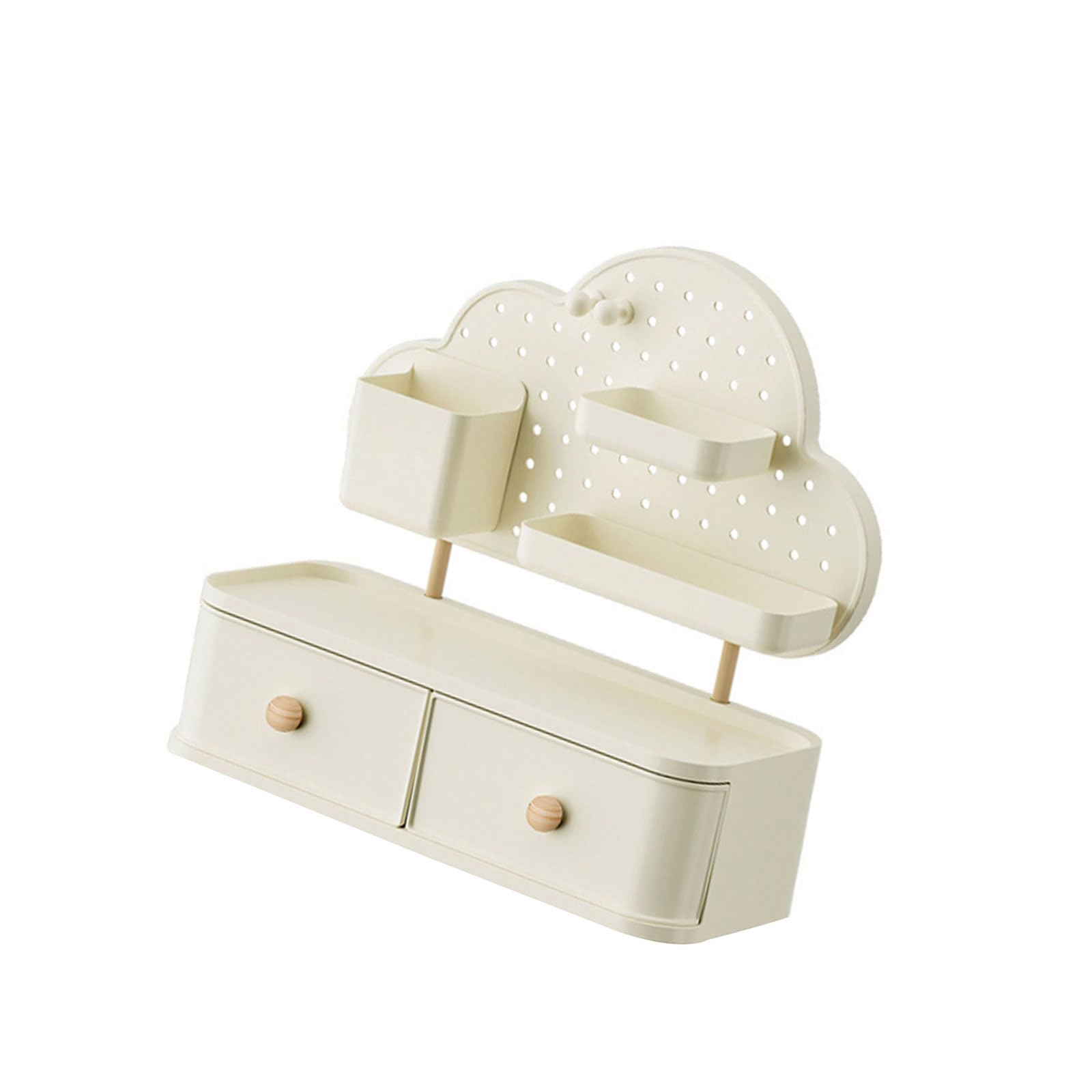 Msioytog Cloud Shape Organizers with Multiple Drawers and Compartments for Efficient Desktop Storage School Supplies Space Saving Cloud Organizers
