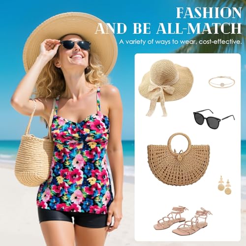 Image of Century Star 2026 Modest Tankini Swimsuits for Women | Tummy Control Two Piece Bathing Suit | Tops with High Waisted Shorts
