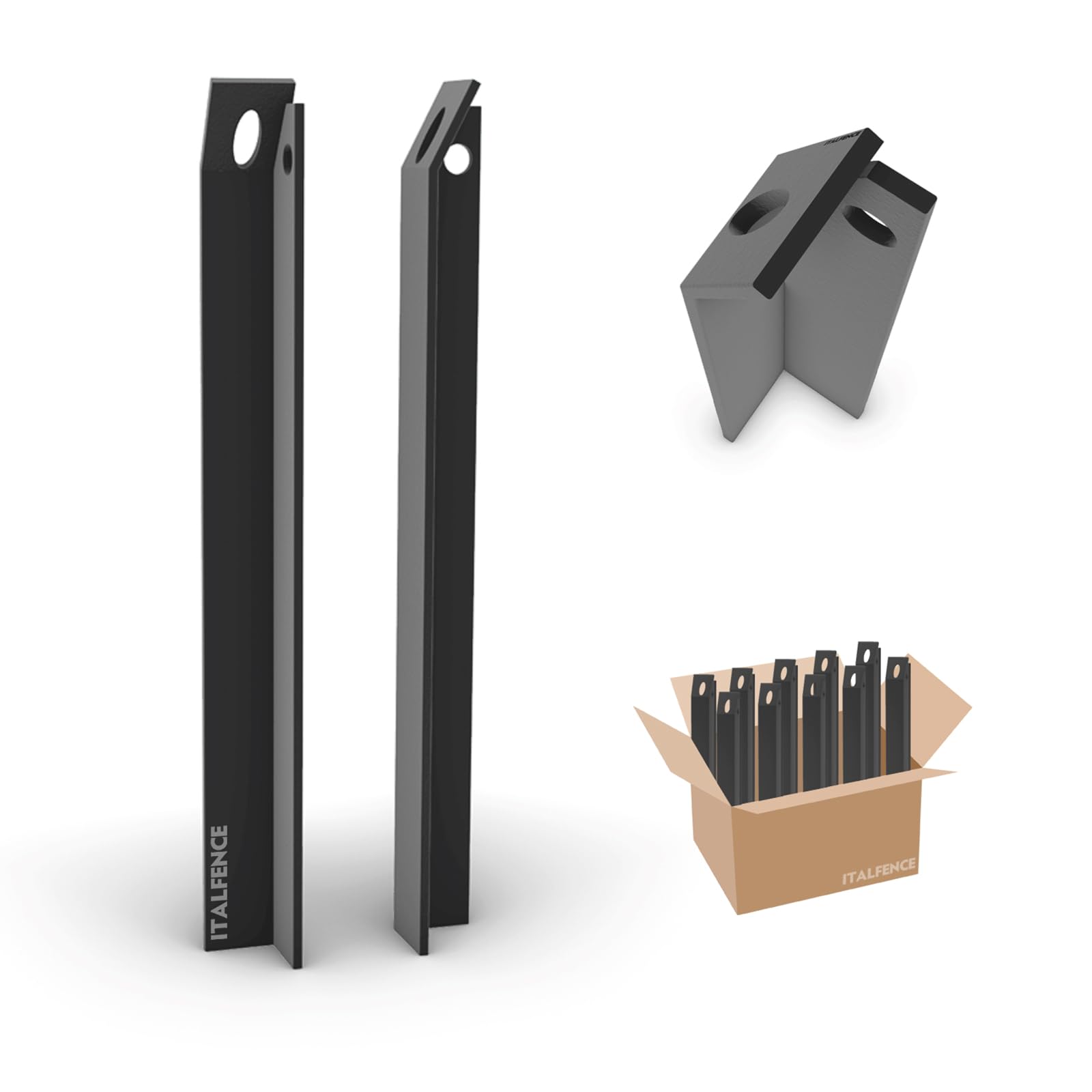 Jambe de force pour clôture, plastifié gris anthracite, 10 pièces [H200cm]