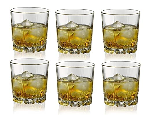 Karat Whisky Glass Set, 300ml, Set of 6, Clear