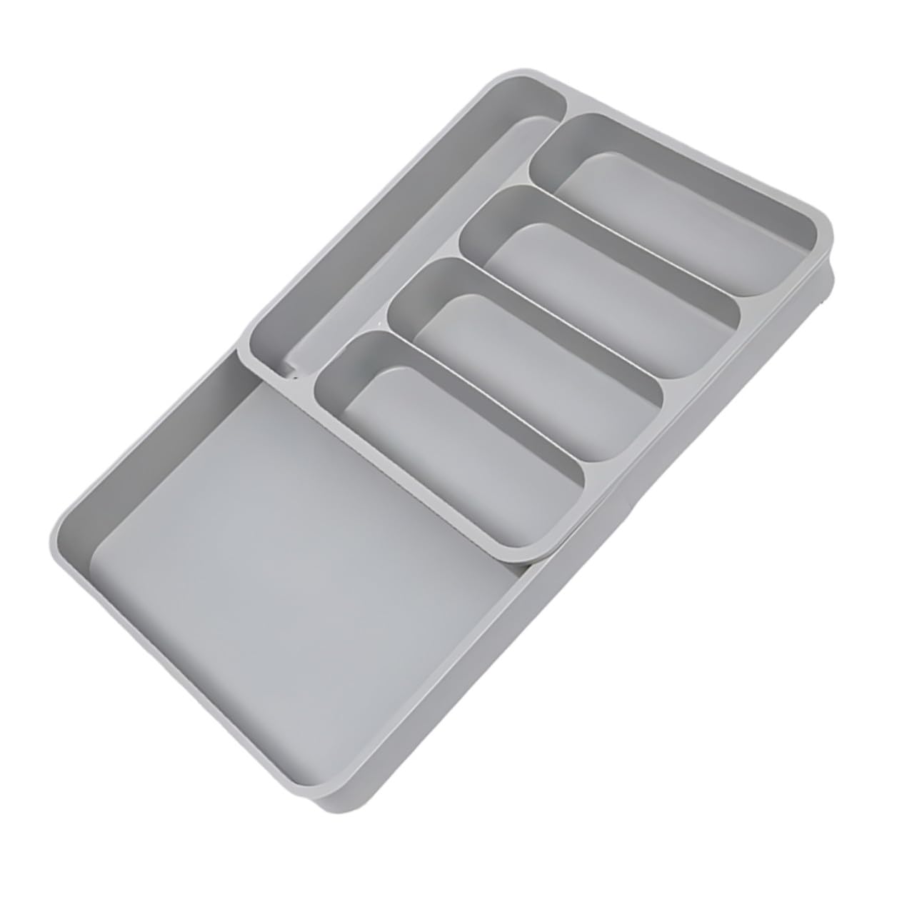 Alipis Organisateur Tiroir Couverts Gris Extensible à Compartiments Multiples pour Rangement Ustensiles Cuisine Fourchettes Cuillères Couteaux
