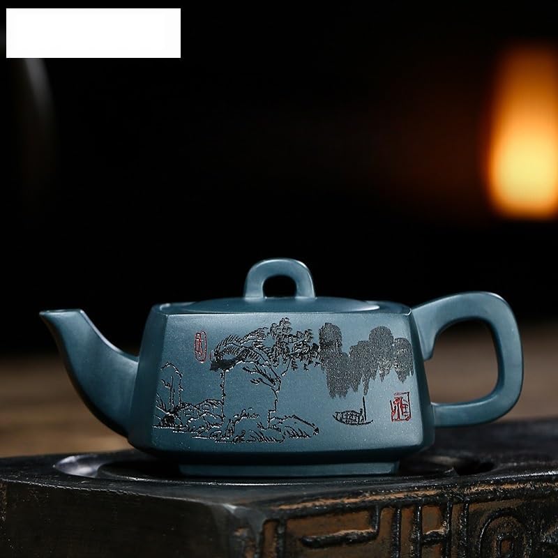Czajnik do herbaty wielofunkcyjny ceramiczny czajniczek 250 ml fioletowy gliniany czajniczek Master Handmade kwadratowy garnek Zisha zestaw do herbaty naczynia do picia do herbaty, mleka, kawy,