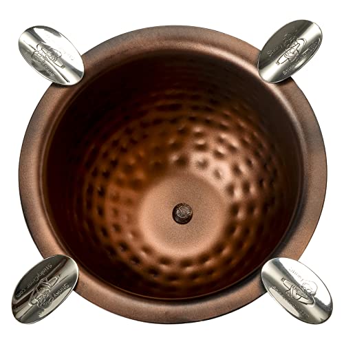 4 Stirrup Tall Stinky Cigar Ashtray, Deep Bowl Design, Antique Hammered Copper #TOP3