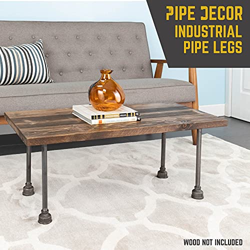 Pipe Decor Rustic Industrial Table Legs, Authentic Industrial Steel Grey Iron Fittings, Flanges And Pipes For Custom Vintage Tables And Furniture Decorations, Diy Kit With Hardware, (12-Inch) #TOP1
