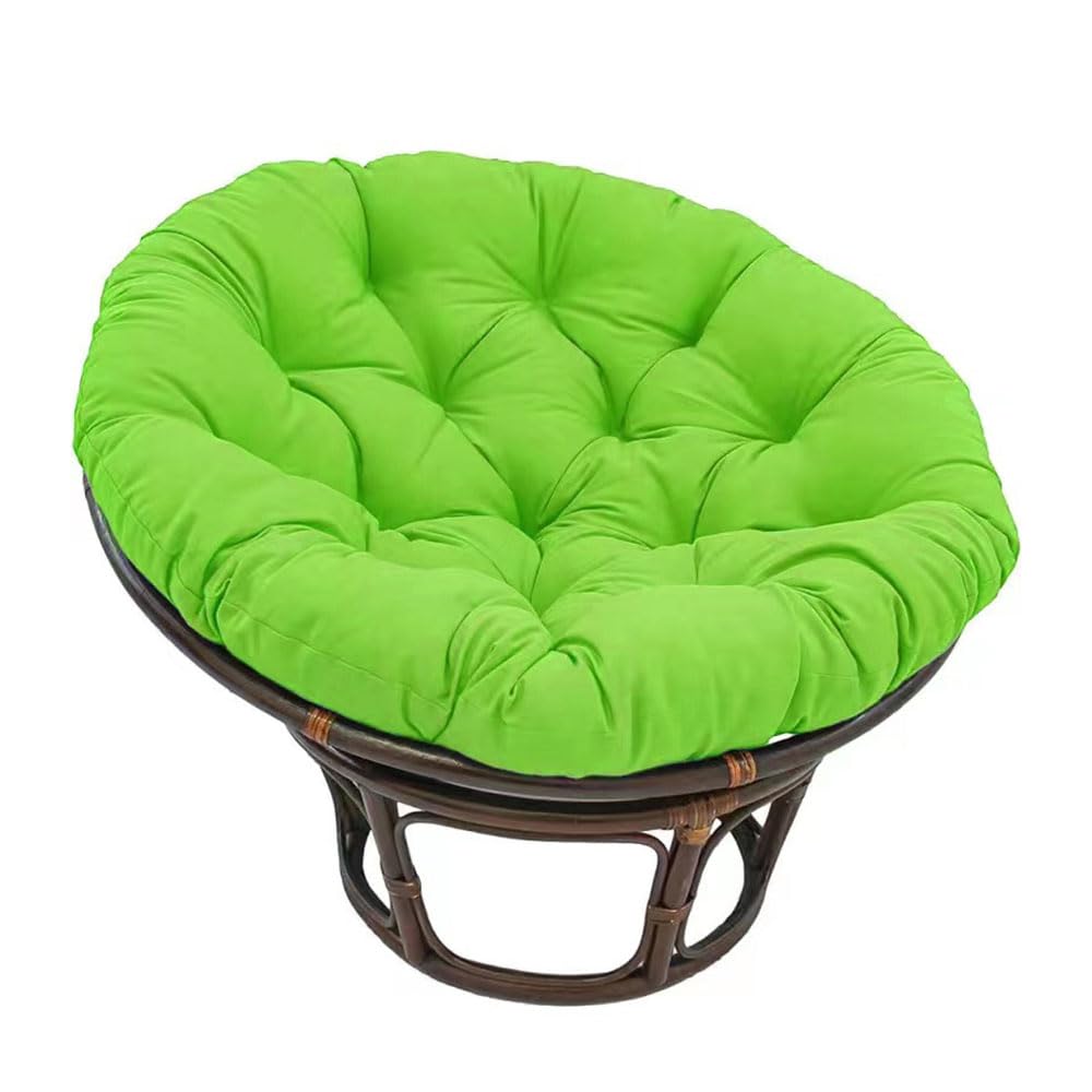 Surwin Papasan Chair Cushions, Thick Round Chair Cushions Hammocks Swing Pads, Papasan Round Chair Cushions with Fixing Straps, Outdoors Indoor Egg Chair Cushion (50cm,Fruit Green)