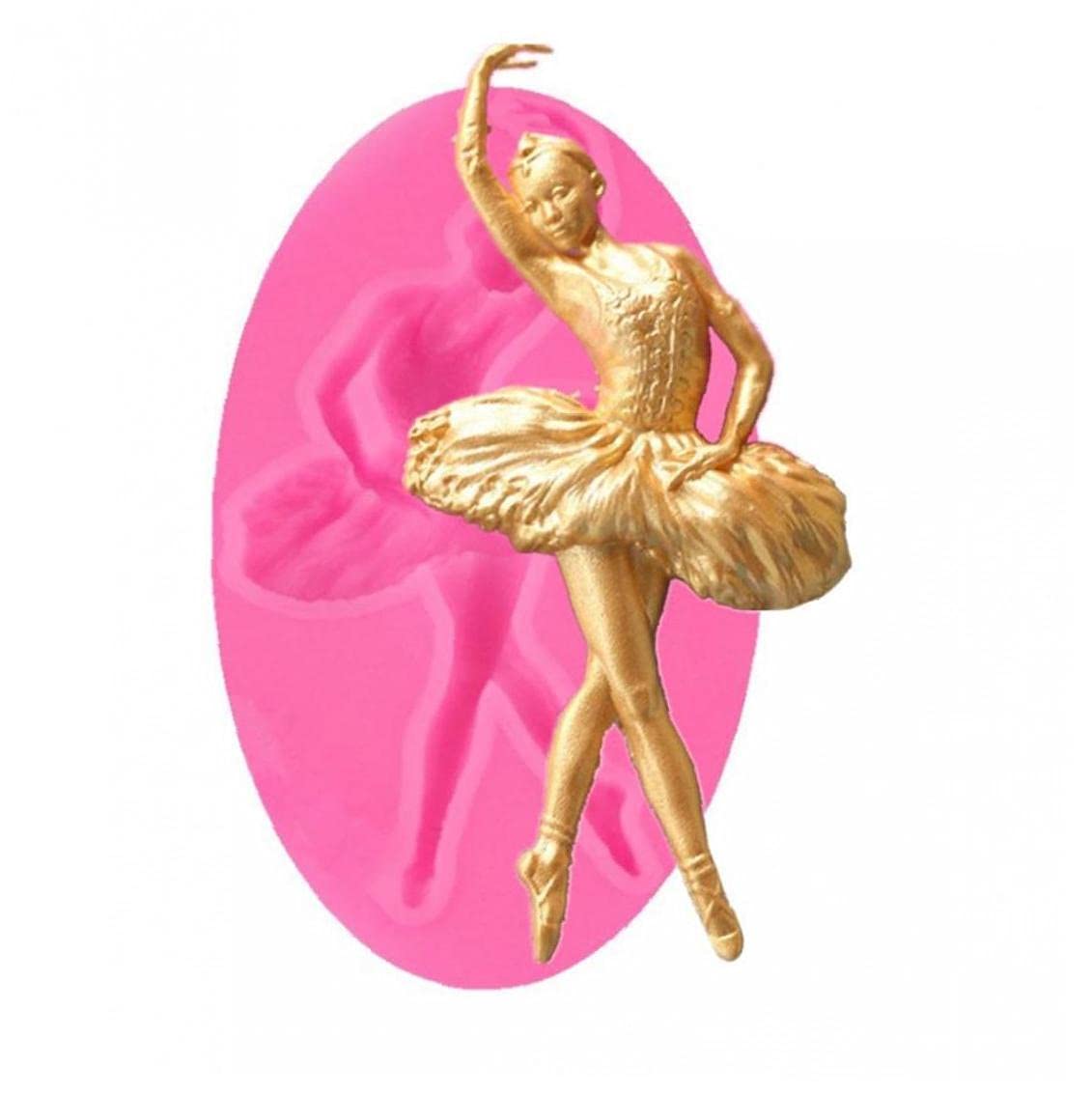 Pinicecore Girls Pink 1Pcs Ballet Dancer Silicone Mold Sugarcraft Fondant Mold Cake Decorating Tools Chocolate Gumpaste