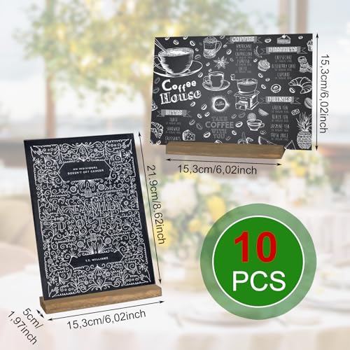 DAJAVE 10 Stück Schiefertafel zum Beschriften 15X22CM Kreidetafel Aufsteller A5 Tafel Aufsteller, Beschriften Doppelseitig Tischaufsteller Holz Ständer,Kleine Tafeln zum Beschriften für Preisschilder