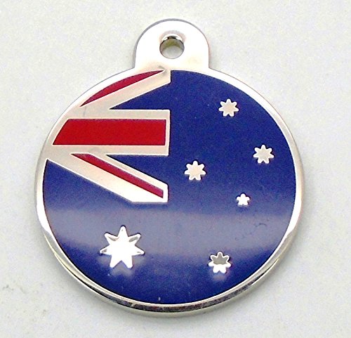Australia Flag Large Patriot Disc Shaped Pet Tag - Please send clear details of what you would like engraved on the tag