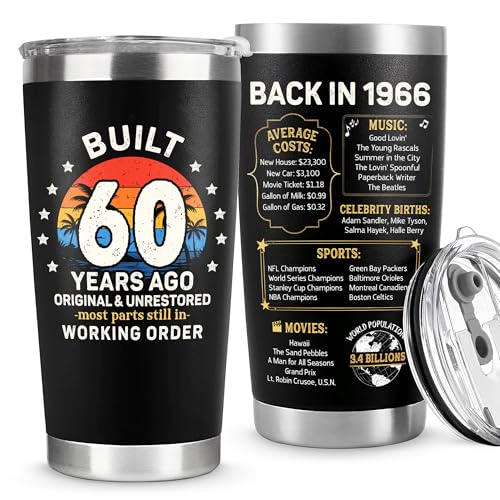 Nestura 60th Birthday Gift Ideas - 60th Birthday Tumbler, Gifts