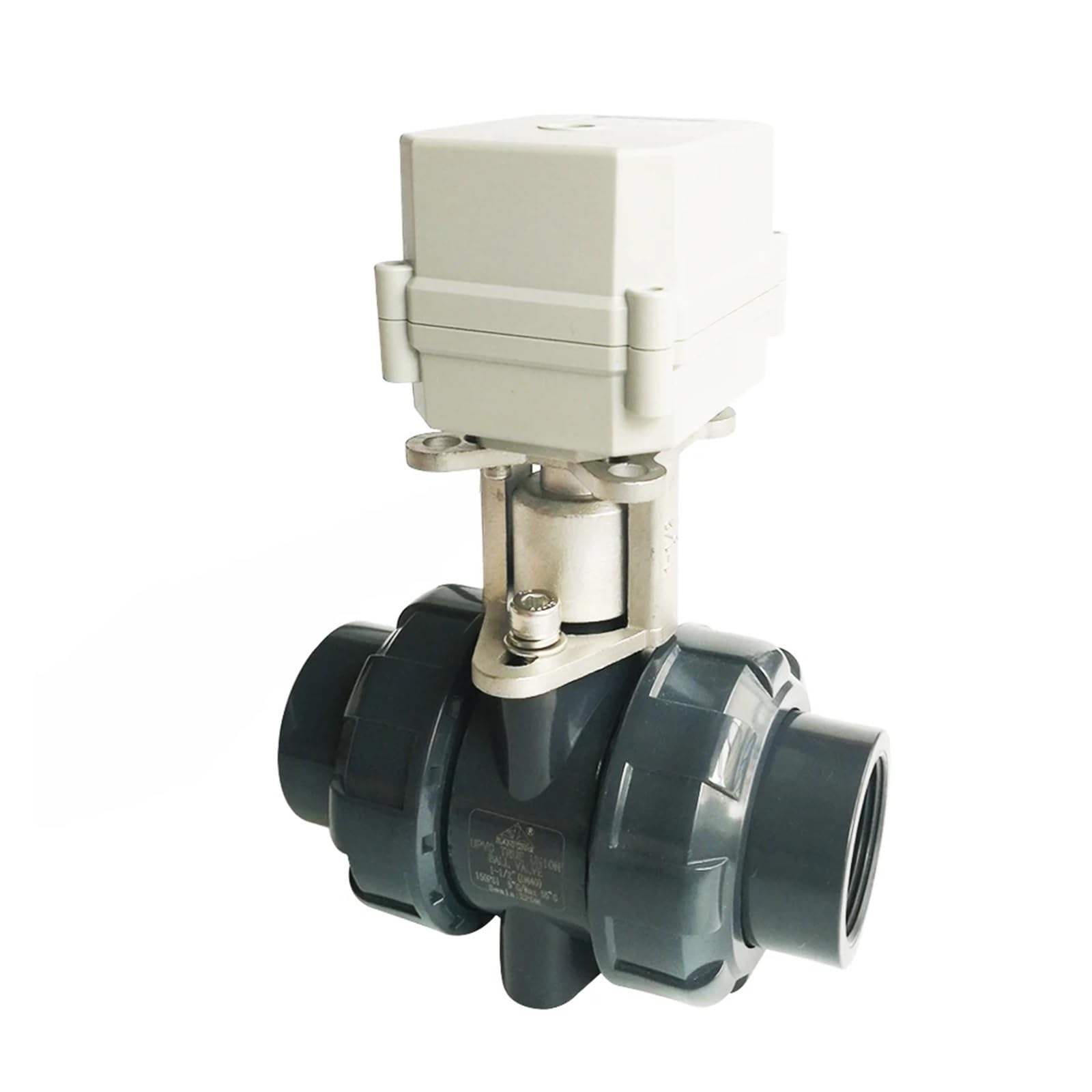 HKYPCOKVK DN32 2 Way PVC Metal Gear Normally Open/Normally Close Electric Ball Valve 9V 12V 24V with 10NM On/Off Actuator(Dn32 Npt,CR202 Normally Close)