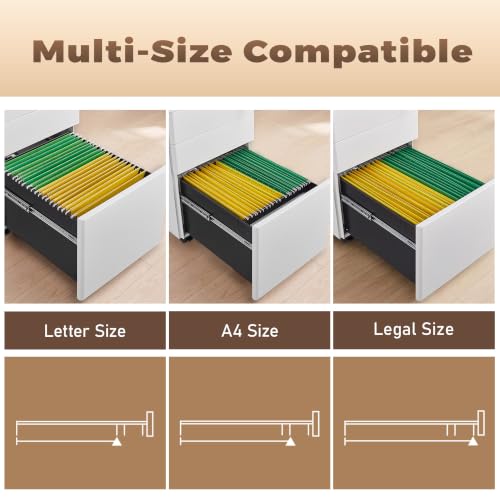 Image of Guizeeopo Fully Assembled 3 Drawer File Cabinets for Home Office