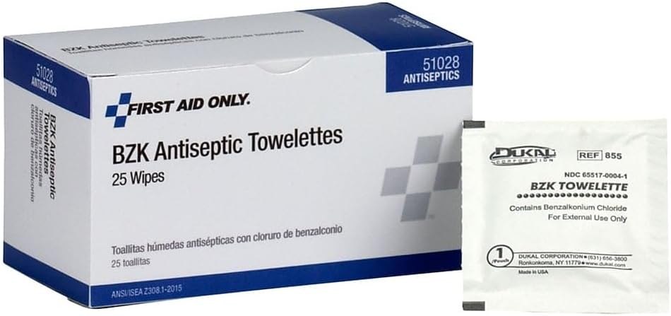 First Aid Only Antiseptic Towelettes, Box of 25