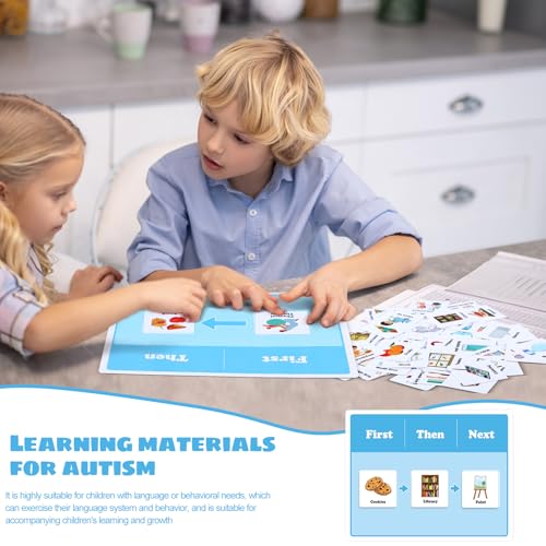 Ireer 1 Set First Then Visual Schedule for Kids 66 Communication Cards Autism Learning Materials for Special Education Classroom or at Home Kids Activity - Image 6