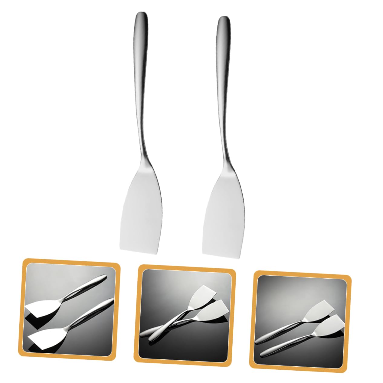 YARNOW 5 Ensembles Spatule Spéciale Petite Friture Accessoire De Cuisine Pinces À Griller Crêpe Cuillères De Cuisine Ustensile De Cuisine Spatule De Friture De Cuisine Pelle 2 Pièces * 5