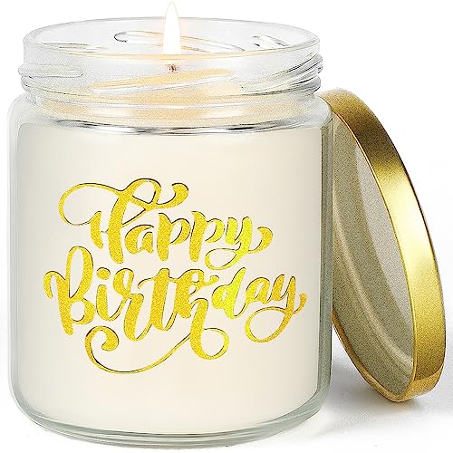13Oz Happy Birthday Strong Scented Candles, Organic Soy Candle For Home Scented, Hand-Poured Jar Candle, Gifts For Women|Men|Families|Friend|Colleague, As Birthday|Holiday|Relaxation Gifts（70H #TOP30