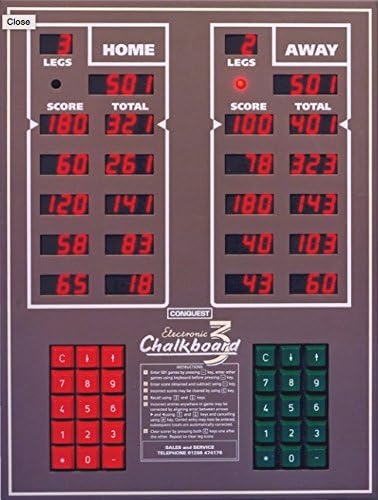 PerfectDarts Conquest Chalkboard Electronic Deluxe Darts Scorer Wall Mountable