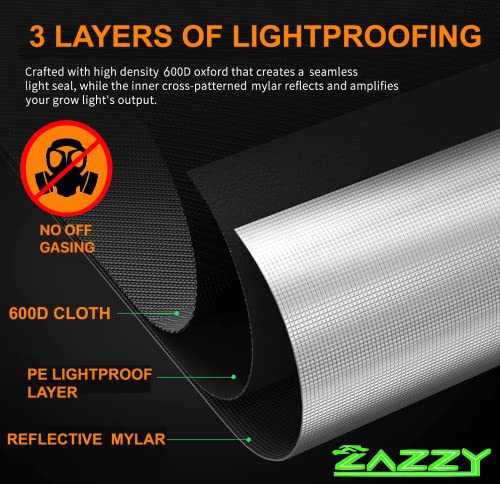 Zazzy Grow Tent, 60"X60"X78" Hydroponic Grow Tents Heavy Duty Dark Room Grow Tent Reflective Mylar Grow Tent With Window & Floor Tray For Indoor Plant Growing #TOP1