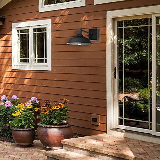 Globe Electric Modern Farmhouse Wall Sconce Matte Black 12 x 11 x 9 inches 60W Bulb