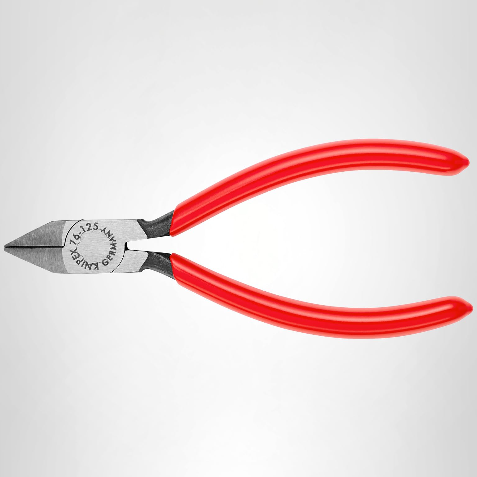 KNIPEX Tools - Electronics Diagonal Cutters (7681125), Red - Side