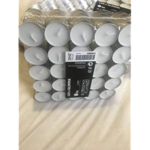 Ikea Candle, Wax, White, 100 Count