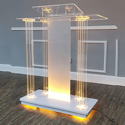 Rädern Rednerpult mit Ablage, Stehpulte Bodenpodest, Schreibpult Stehpulte Rollpodest für Kirche Klares Schulrednerpult Transparente Kanzel (Size : L100 x W40 x H116cm) Cover