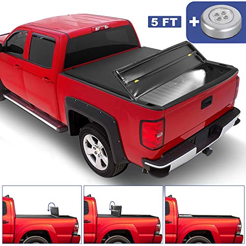 Mostplus T3 Tri Fold Soft Truck Bed Tonneau Cover Compatible For 2016 2017 2018 2019 2020 Toyota Tacoma Fleetside 5 Ft Feet Bed 60 5 Inch On Top Buy Online In Bahamas At Desertcart
