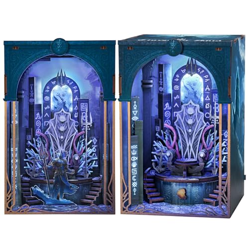 MiniCity Book Nook Kit, DIY Underwater Mythic Ruin Miniature with Led Light, Craft Model with Free...