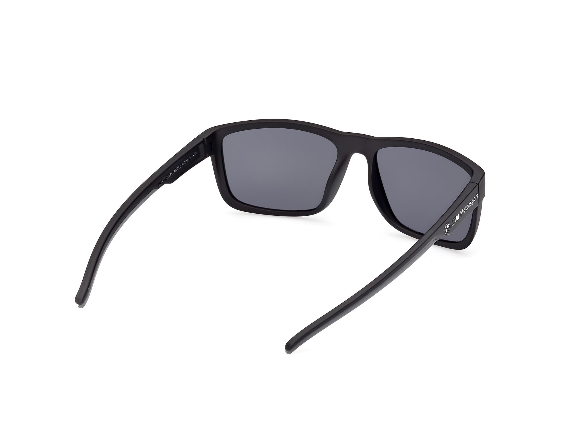 BMW MOTORSPORT Herren Bs0037 BMW M Motorsport BS0037 Herren-Sonnenbrille, leichte Freizeit-Sonnenbrille, rechteckige Linsenform, polarisierte Rauchgläser, mattschwarz (1er Pack)