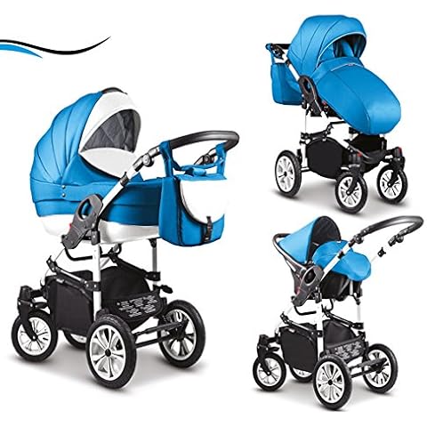 16 teiliges Qualitäts-Kinderwagenset-Reisesystem 3 in 1"COSMO" Standard in 41 Farben Cover
