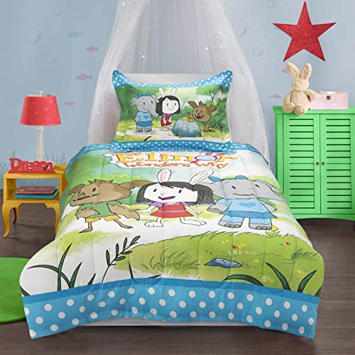 Elinor Wonders Why Ultra Soft Comforter/Sham Set For Boys, Girls, Baby, Kids, Toddler, Teen-Cartoon Polka Dot Carrot Theme Printed-Cotton Sateen Weave Super Soft Light Weight Kids Bedding-Twin Size #TOP4
