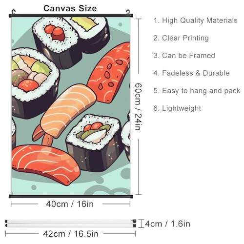 Toile Sushi moderne murale étanche multi-tailles pour cuisine - 2
