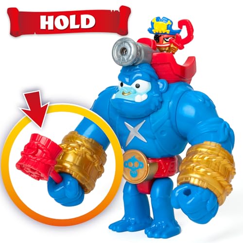 PIRATIX Smash Jack - Beweglicher Gorilla, der vertikal schlägt und mit einem Auslöser, enthält 1 Gorilla, 1 exklusiver Piratix, 1 exklusiver Schatz und 1 Projektil