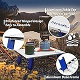 TREKOLOGY Portable Ultralight Folding Beach Table, Compact Aluminum Camp Table with Hinged Design, Quick Setup, Weather-Resistant & Easy-to-Clean, Ideal for Camping, Hiking, Picnics, & Outdoor Use - Image 5