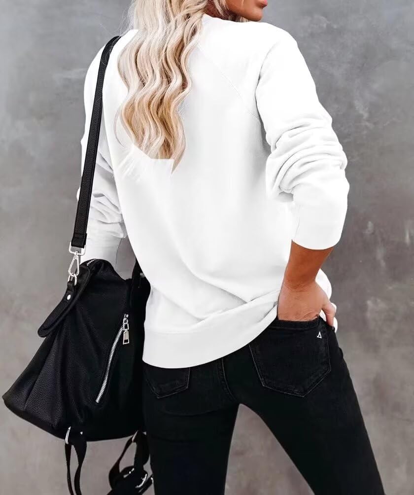 LEEDYA Women Long Sleeve Mama Sweatshirts Round Neck Pullover Loose Lightweight Blouse Tops - Image 3