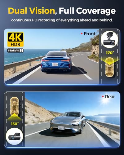 GKU D600 Pro Max 4K+1080P Dual Dash Cam w/ STARVIS 2, 5.8GHz WiFi 6 & GPS - image 3