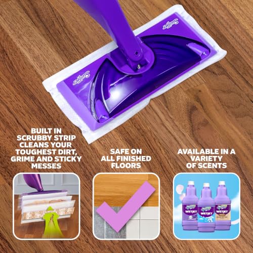 Swiffer WetJet Hardwood and Floor Spray Mop Cleaner Starter Kit, Includes: 1 Power Mop, 10 Pads, Cleaning Solution, Batteries - image 5