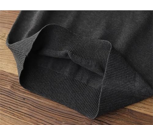 UIOKLMJH Men Retro V-Neck Knitted Vest Thicken Warm Casual Chunky Sleeveless Sweater4