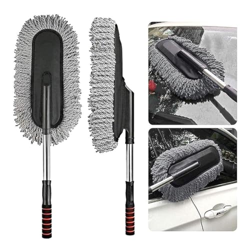 Image of Ardith 5 PCs Microfiber Car Duster with Long Handle Car Cleaning Brush Exteriror and Interiror Car Cleaning Cloth Car Ac Vent Cleaner Brush, Motorbike, SUVs Cleaning Kit (A-2)