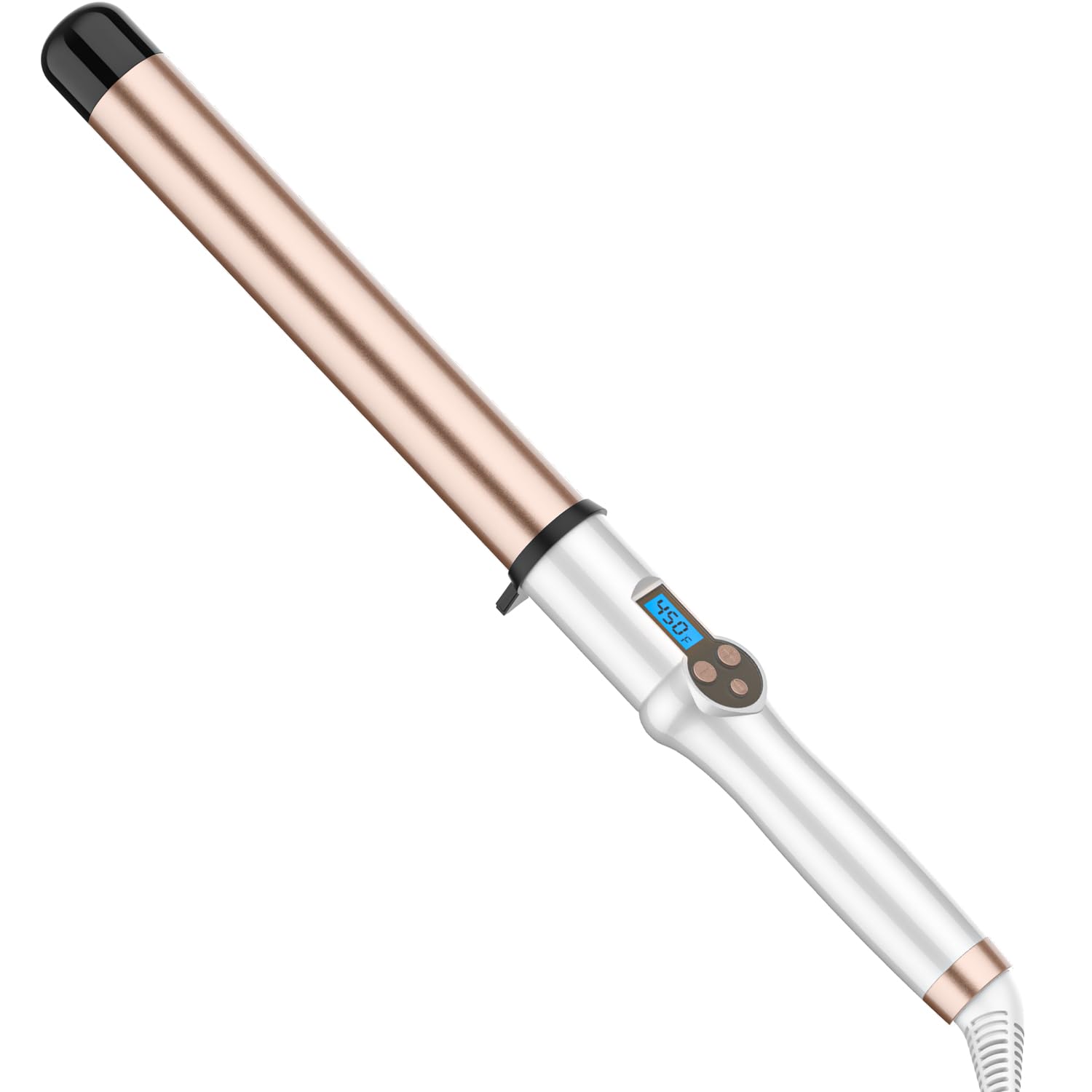 Photo 1 of 1 1/4 Inch Extra Long Barrel Curling Wand, Ceramic Tourmaline Curling Wand Professional Dual Voltage with Adjustable Temperature
