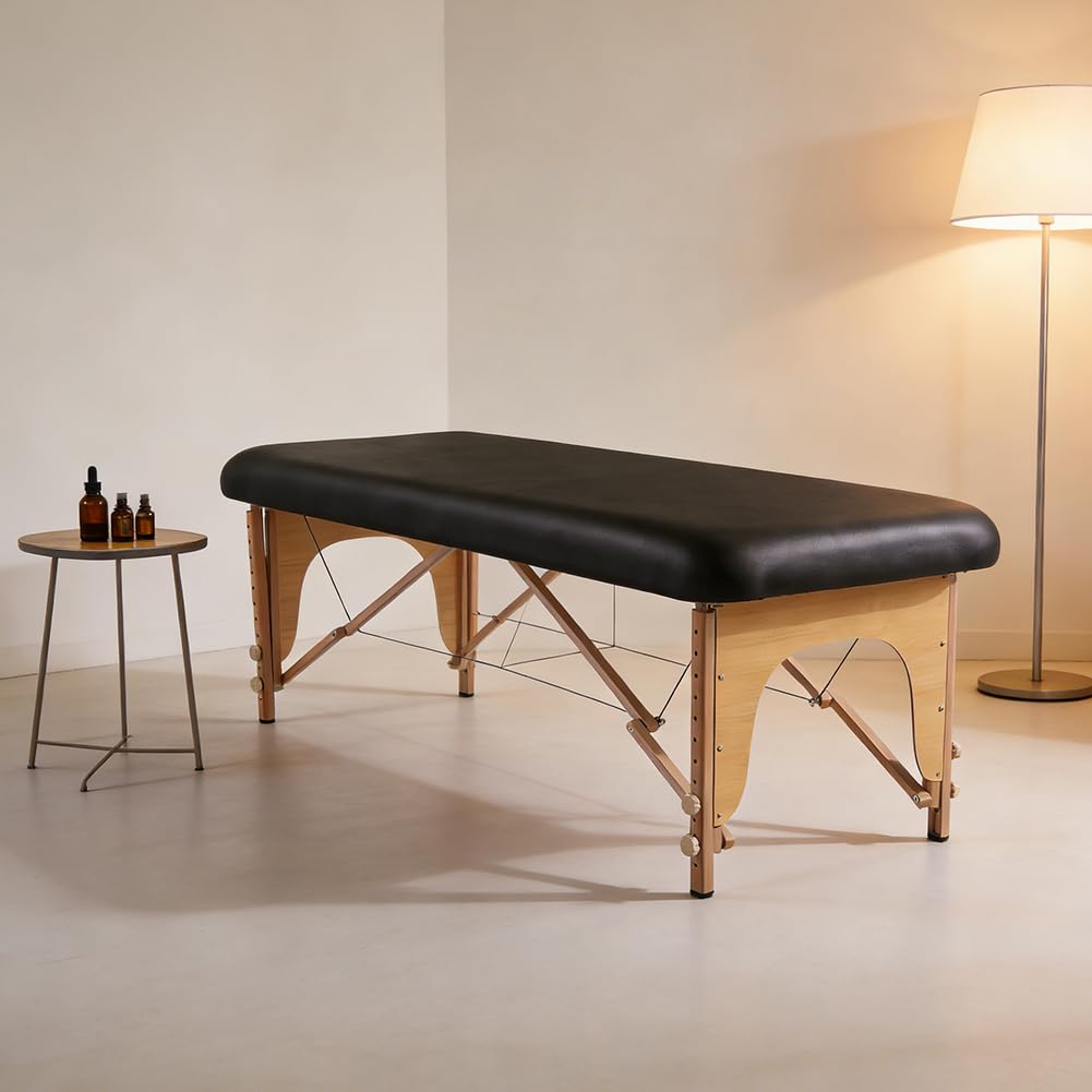 GORGECRAFT Housse de Table de Massage en Cuir PU Noir 1.95m x 90cm Imperméable Résistante à l'huile pour Spa Tatouage Épilation