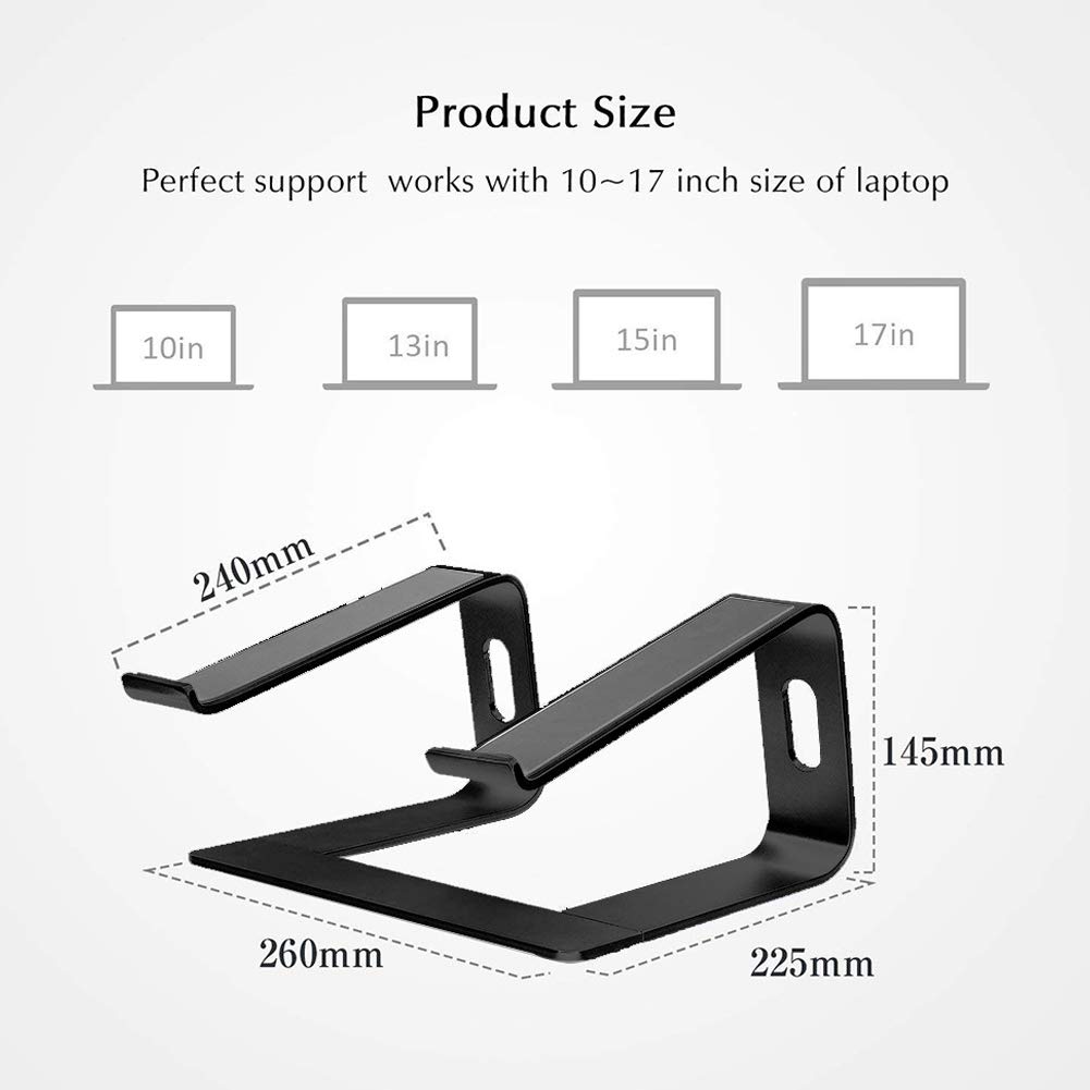 Supporto verticale per laptop, staffa di dissipazione del calore per notebook, supporto ventilato in lega di alluminio per PC desktop con gestione dei cavi, ideale per un ambiente