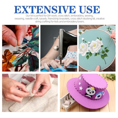 Image of Glarks 210Pcs Embroidery Cross Stitching Punch Needle Kit, 100 Colors Threads Full Range of Embroidery Starter Kit Including Magic Embroidery Pen, Needles, Cross Stitch Tools Set for Beginners Adults
