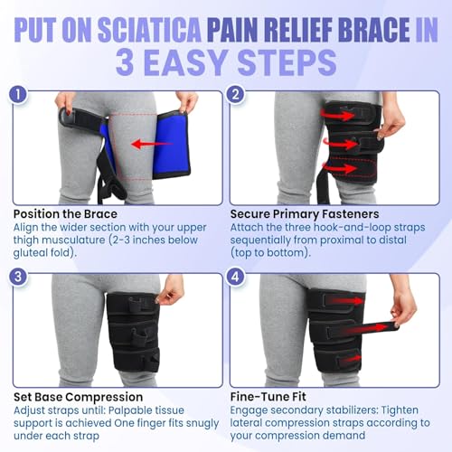 hamstring compression sleeve with 3 adjustable straps  thigh compression sleeve for men amp women pulled groin amp quad compression wrap tendinitis relief sports recovery l size leftright leg