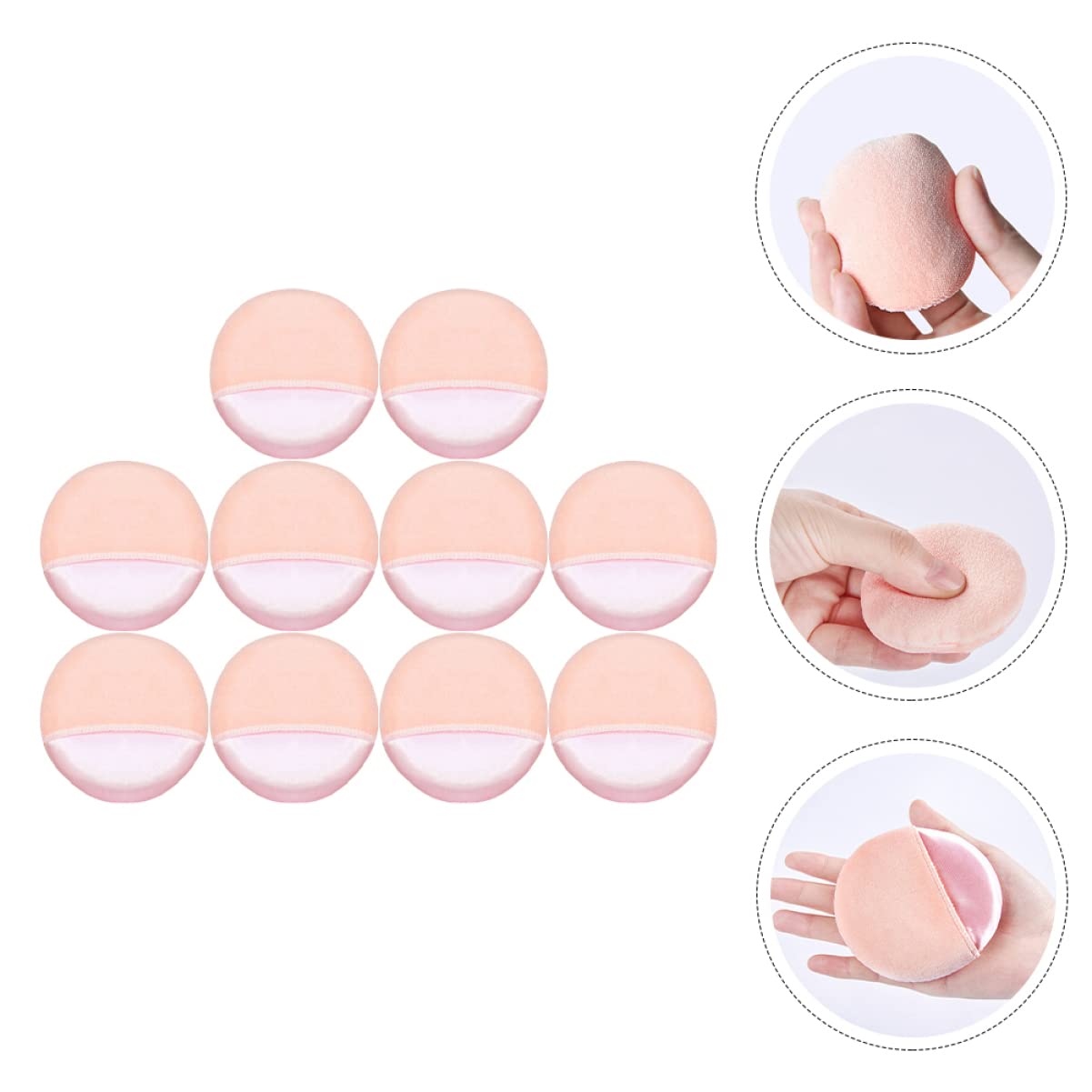 FRCOLOR 60pezzi Spugnetta Fondotinta Morbida e Lavabile Per Applicazione Make up Puff Per Polvere Con Sensazione Delicata e Skin-friendly Per Donne