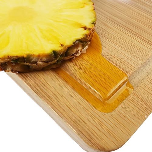 Set de 6 tablas grandes de cortar de bambú con ranura miniatura 3
